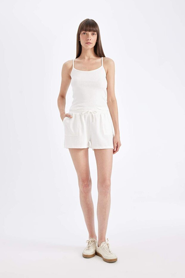 قميص داخلي سادة ذو قصة عادية وياقة دائرية D3326AX24SM - 2