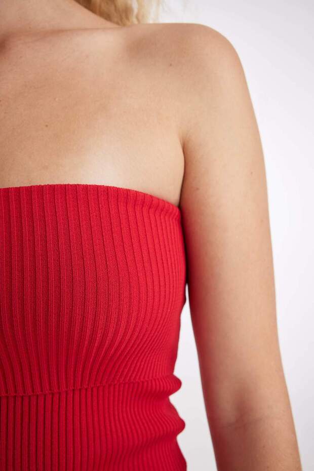 Slım Fıt Basıc Straplez Bluz D4231AX24HS - 6