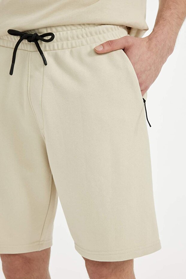Regular Fit Düz Paça Kargo Cepli Basic Düz Şort B8795AX24SM - 6
