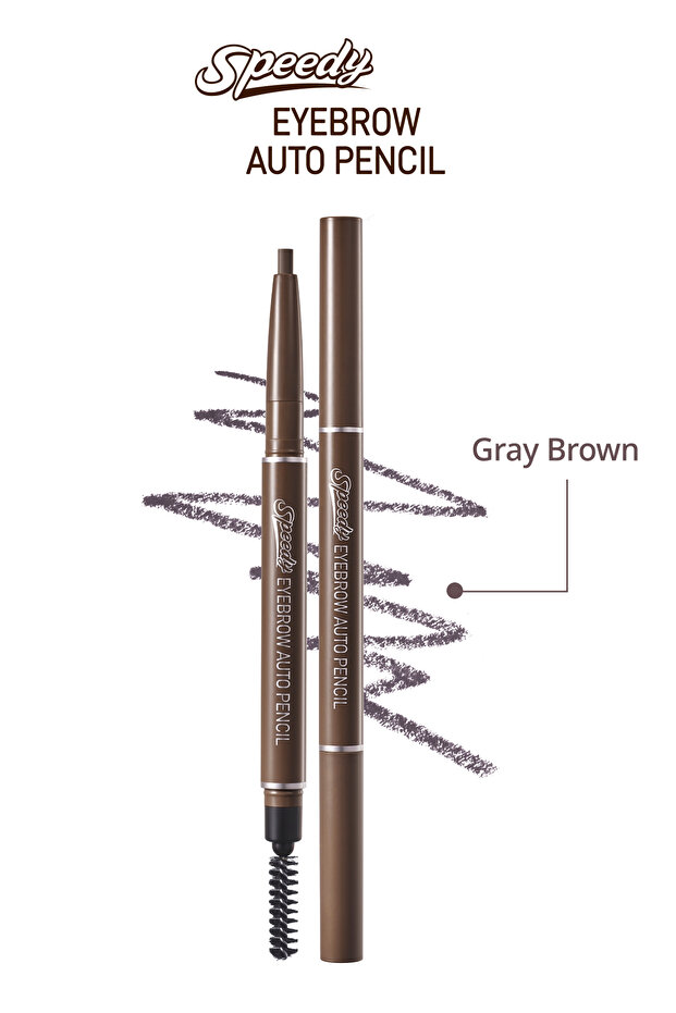 Speedy Eyebrow Auto Pencil - Natural Look, Supplies Elevator, Eyebrow Pencil (02 Gray Brown)