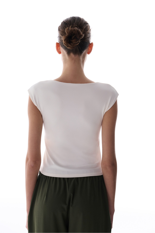 Λευκό Active Top με ραφές Flatlock - 6