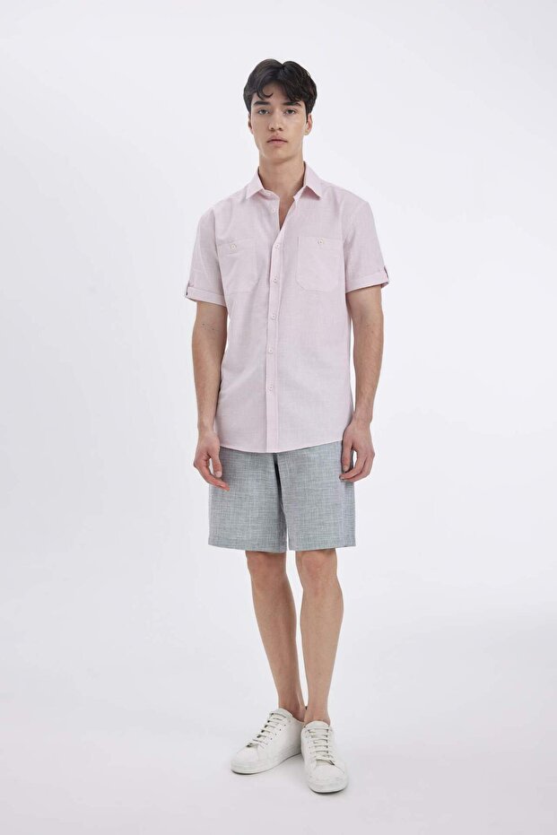 Regular Cargo Straight Leg Bermuda Shorts Pack of Cotton D1935Ax24Sm