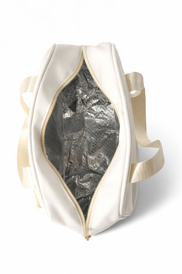 حقيبة طعام محمولة باللون البيج - 5