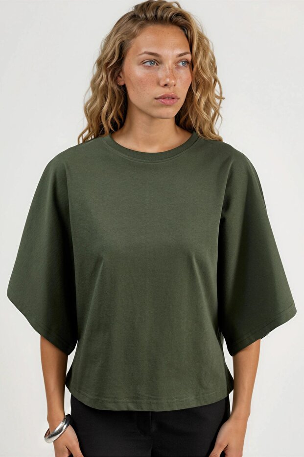 BUSEM Oversize Bisiklet Yaka Tişört - 6