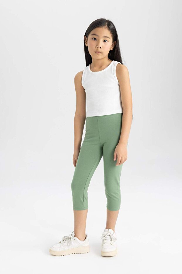 Midi Basic Proste Legginsy Dziewczęce B5656A824SM - 4