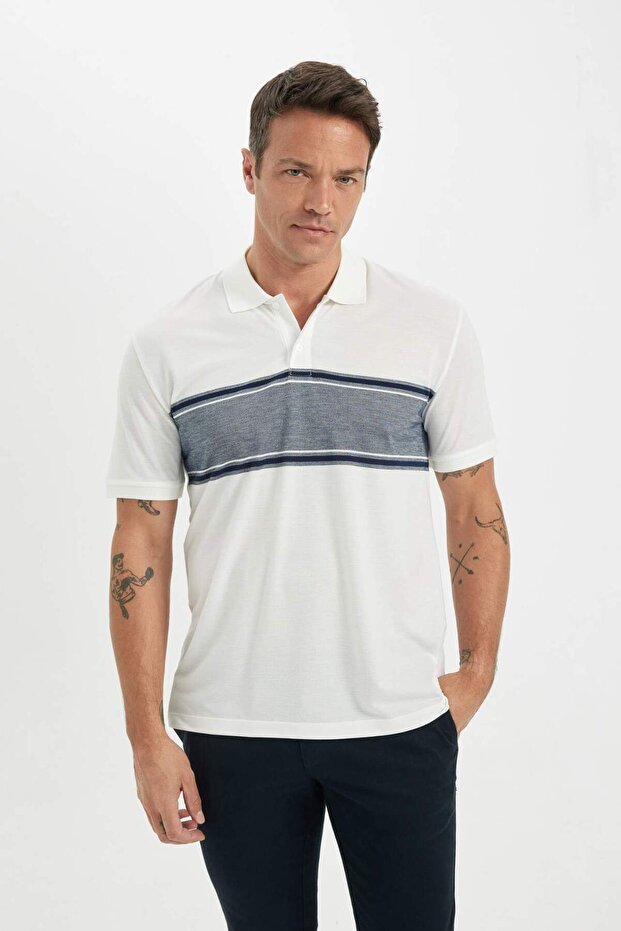 New Regular Fit Polo Neck Short Sleeve T-Shirt C9228Ax24Sm