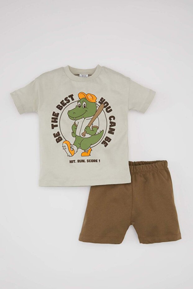 Baby Boy Dinosaur Printed Short Sleeve T-shirt Shorts 2-Piece Set C1010a5bg106mc