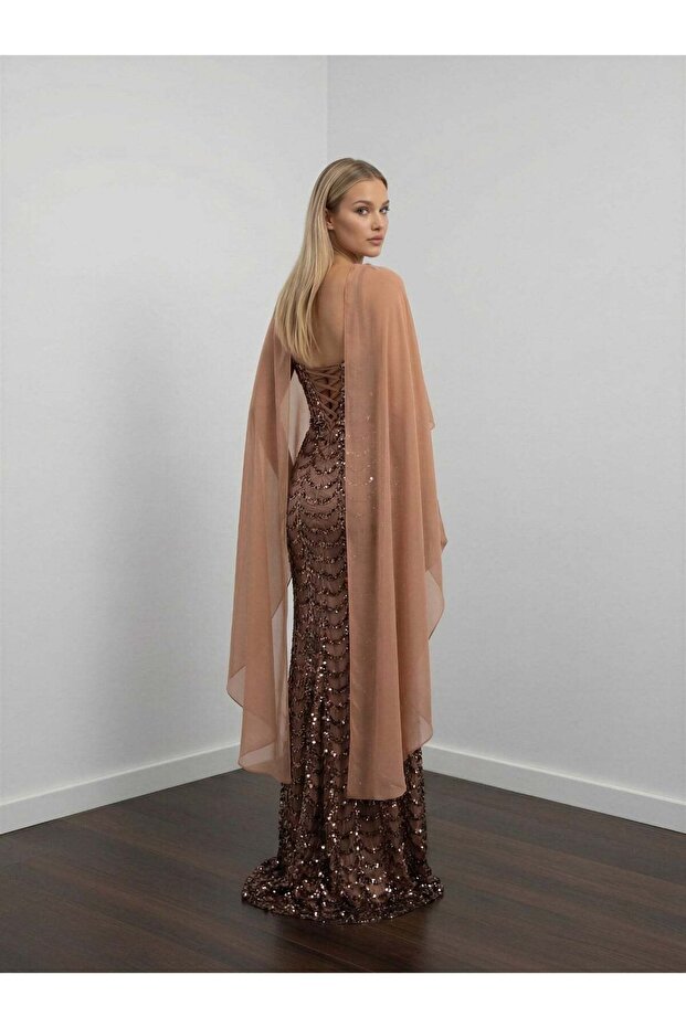 6229PAY ASKILI PAYETLİ ELBİSE - 2