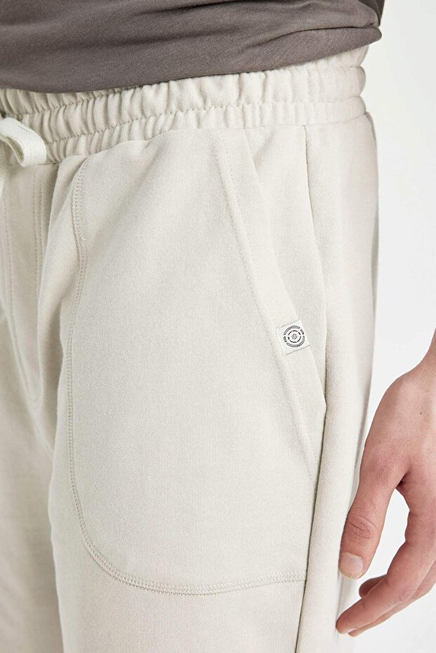 %100 Pamuk Slim Fit Dar Kesim Dar Paça Cepli Basic Düz Şort B8673AX24SM - 6