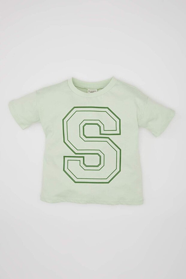 Baby Boy Crew Neck Printed Short Sleeve T-Shirt C0978A524SM