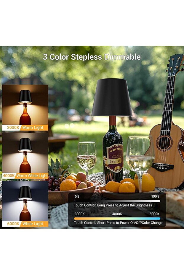 Rechargeable Wine Bottle LED Table Lamp - 7