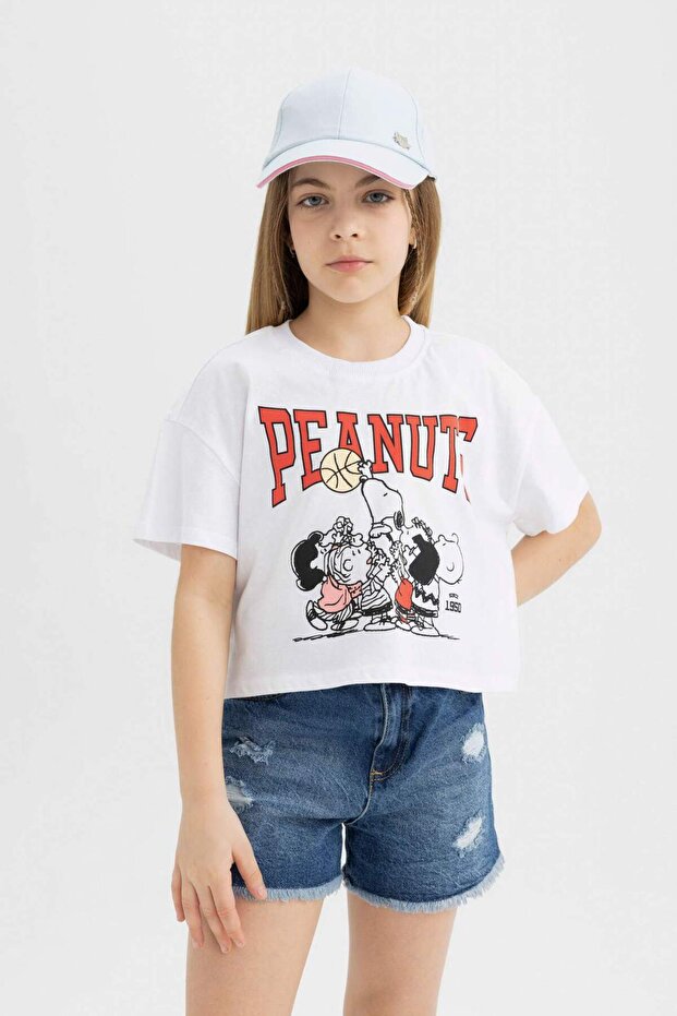 T-Shirt for Girls Snoopy Crew Neck Short Sleeve (24 S m)