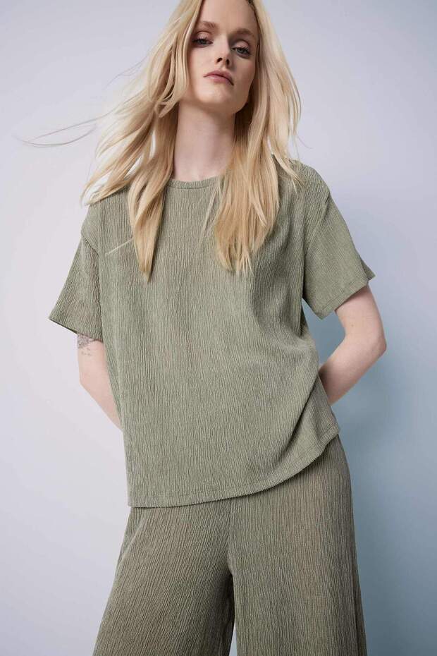 Relax Fit Crew Neck Wrap Short Sleeve T-Shirt C3843Ax24Sp
