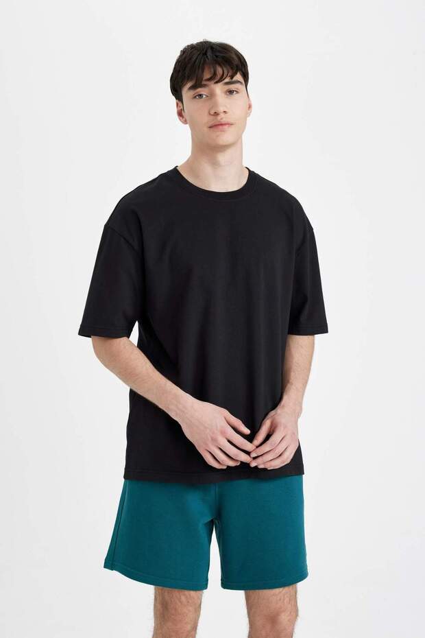 Regular Fit Düz Paça Basic Düz Şort B8672AX24SM - 4
