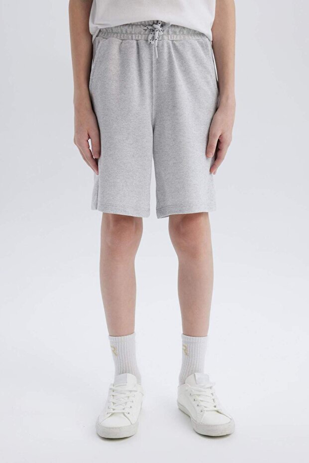 Erkek Çocuk Pike Basic Düz Bermuda Şort B5866A824SM - 4