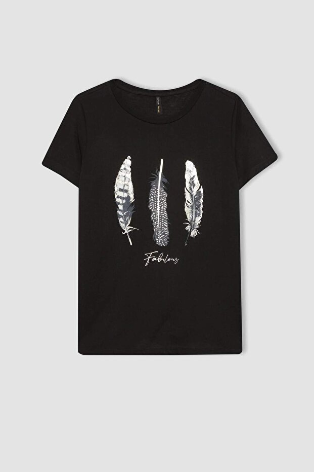 Regular Fit Bisiklet Yaka Baskılı Kısa Kollu Tişört C2110AX24SP - 7