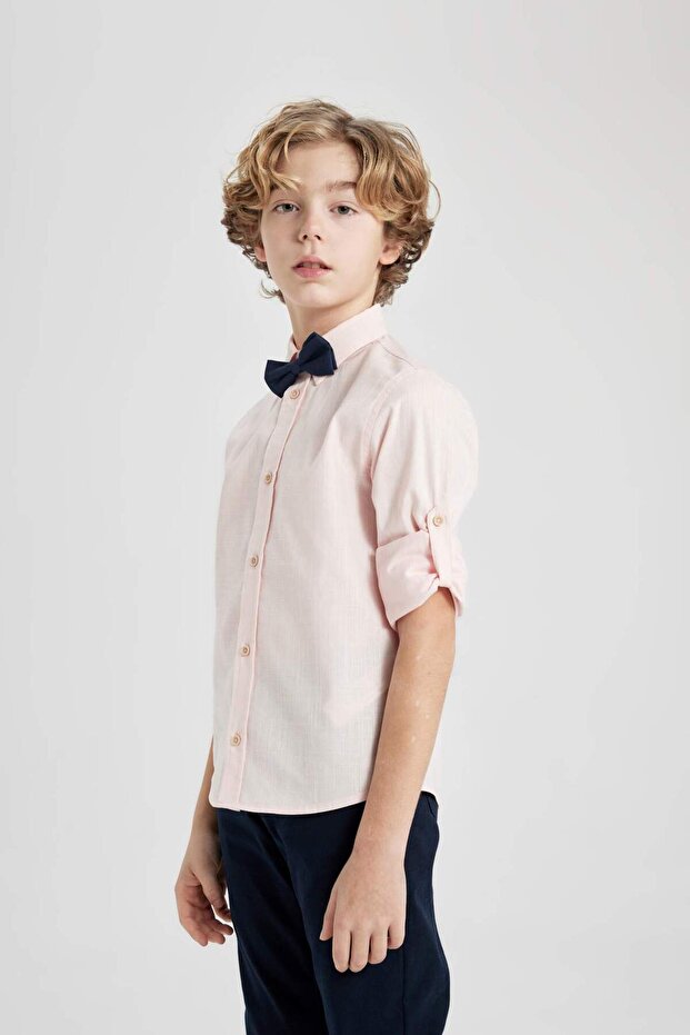 Boy's Polo Collar 2-Piece Long Sleeve Shirt Z5453a624sm