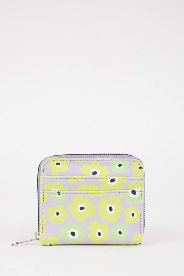 Women's Floral Patterned Faux Leather Wallet C0875Axns