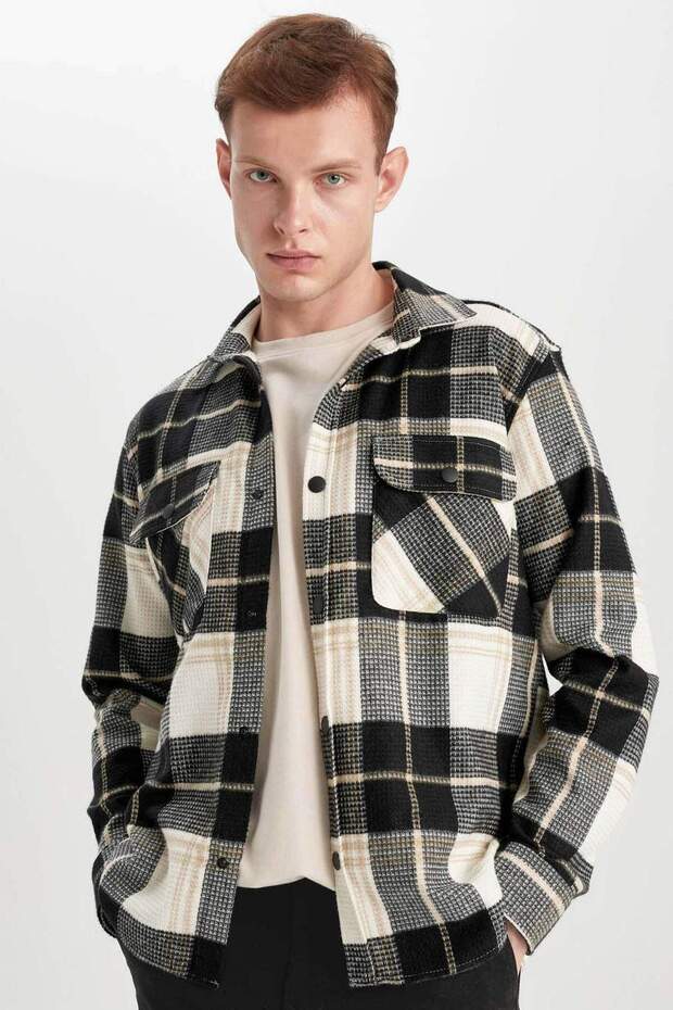 Relax Fit Checkered Cotton Long Sleeve Shirt Z0639Az24Sp