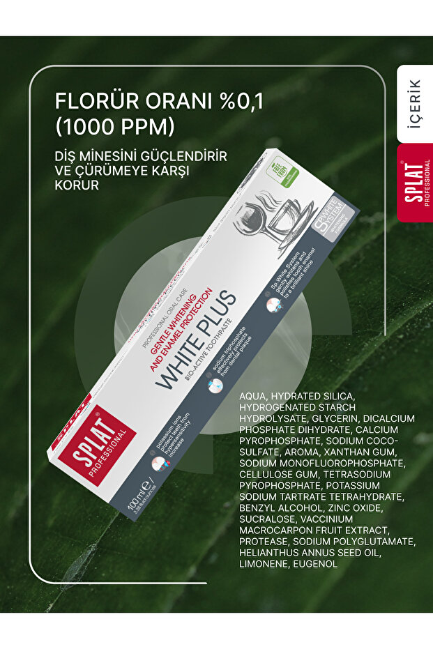 White Plus Diş Macunu - Beyazlatıcı florürlü, kahve çay tütün lekelerine karşı, 100 ml - 7
