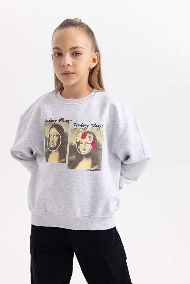 Smileyworld Relax Fit Crew Neck Sweatshirt for Girls A7740A823Au