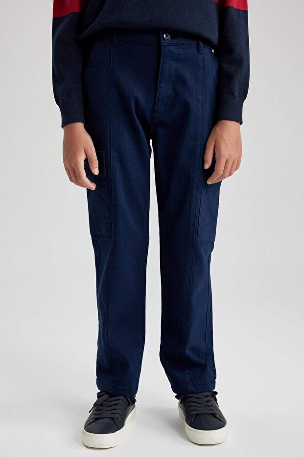Cargo Fit Standard Leg Twill Trousers for Boys A4936A823Wn