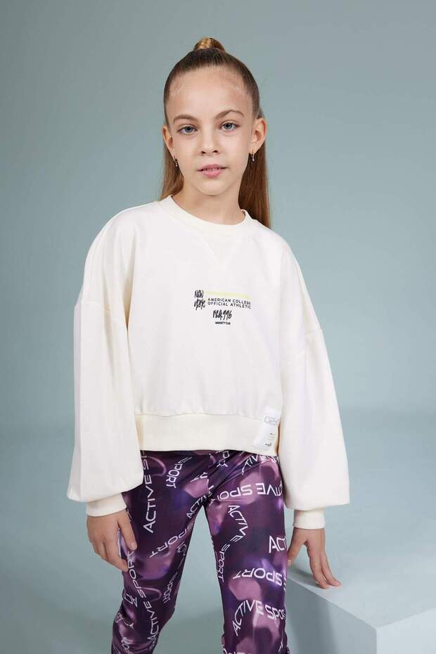 Girl's Crew Neck Printed Sweatshirt B3159A823Au