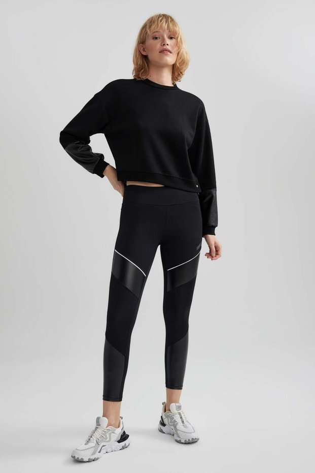 Recovery Black High Waist Waist-Hugging Sports Leggings A5647Ax23Au