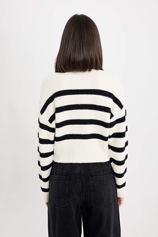 Regular Fıt Bisiklet Yaka Triko Kazak R1285AZ23CW - 5