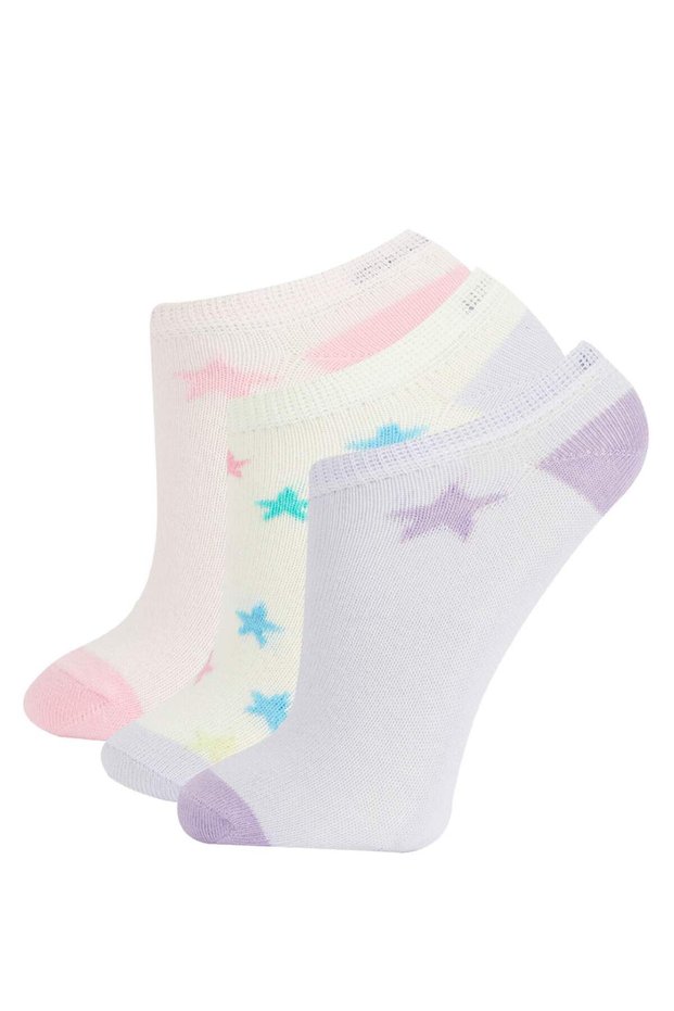 3-Pack of Cotton Booties Socks for Girls Z7438A6Ns