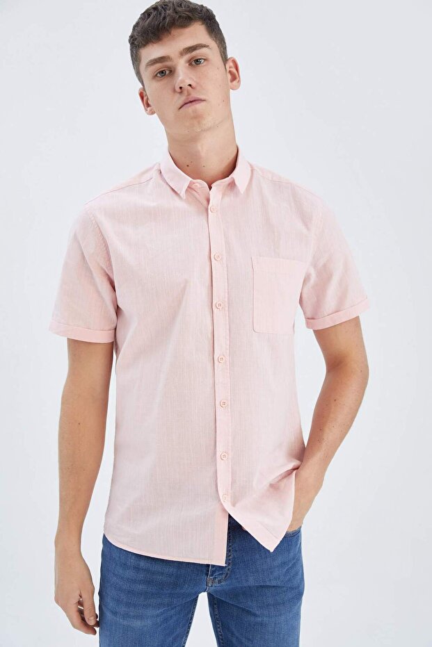Slim Fit Basic Kısa Kollu Gömlek R1706AZ22SM - 1