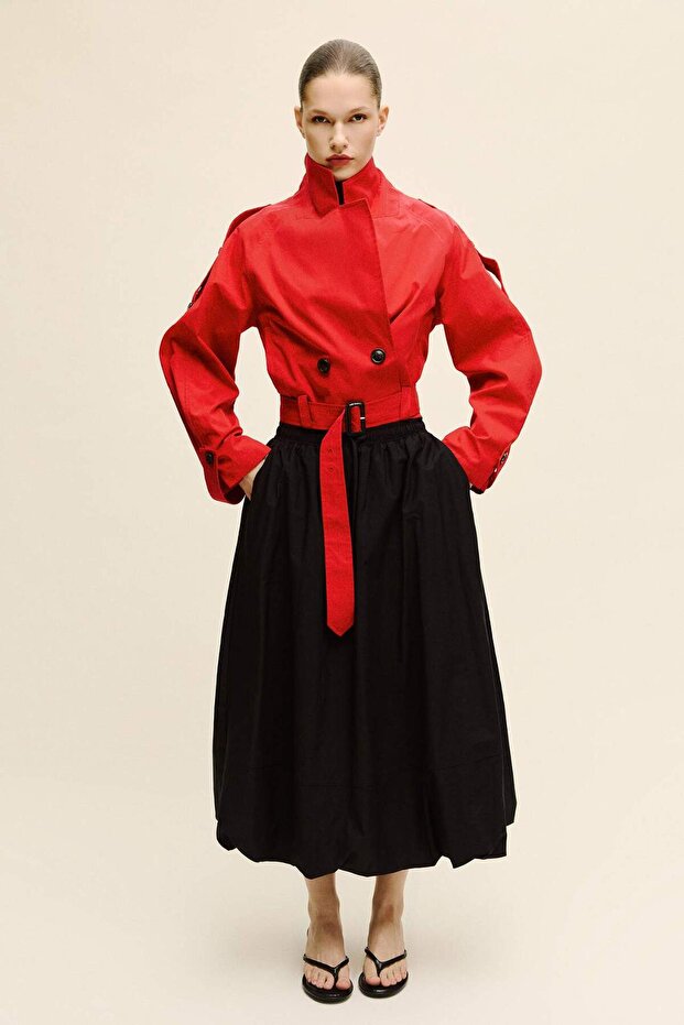 Balloon Fit Normal Waist Poplin Skirt H1558Ax26Sp