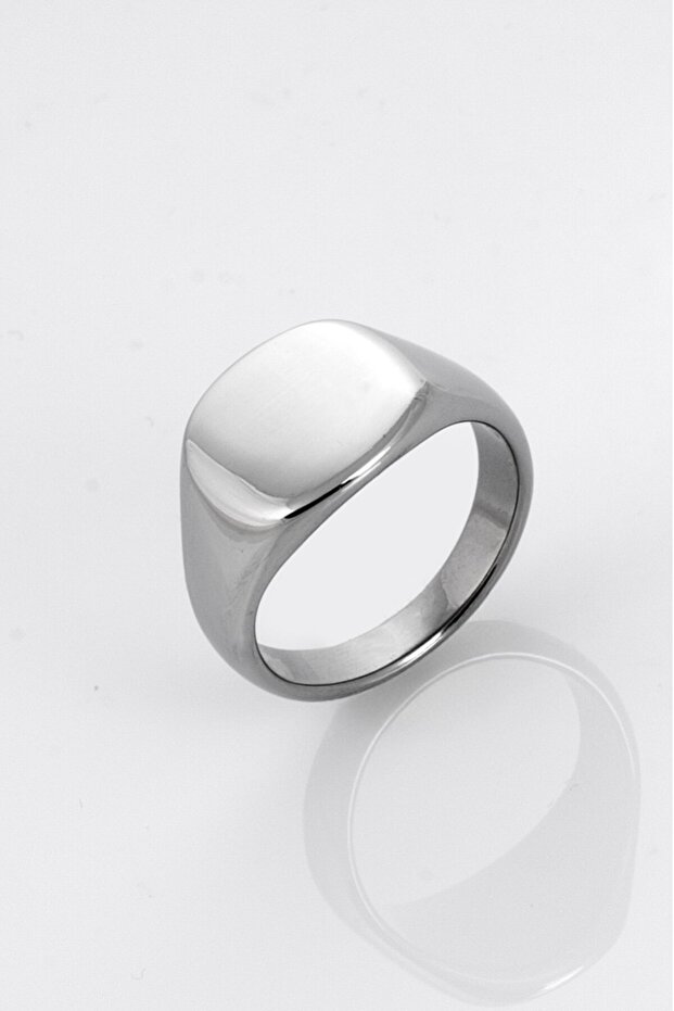 Silver Oval Men's Ring - 1