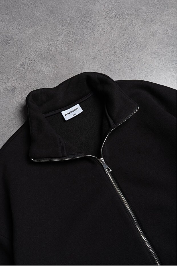 سترة رجالية سوداء من Concrete Zip - 8