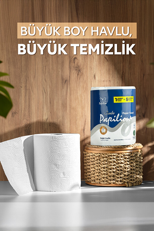 Dev Rulo Kağıt Havlu 200 Yaprak 46 Metre 2 Katlı Tek Rulo Yüksek Emici - 2