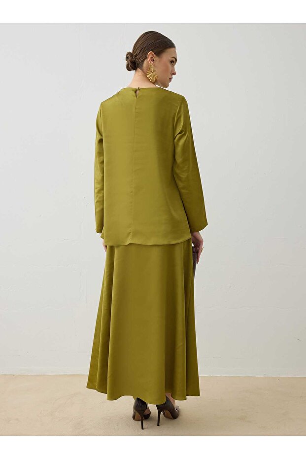 Set cu fustă - Verde ulei - - 5