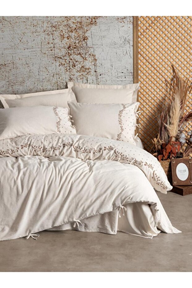 Cotton linen double bedding set pelias