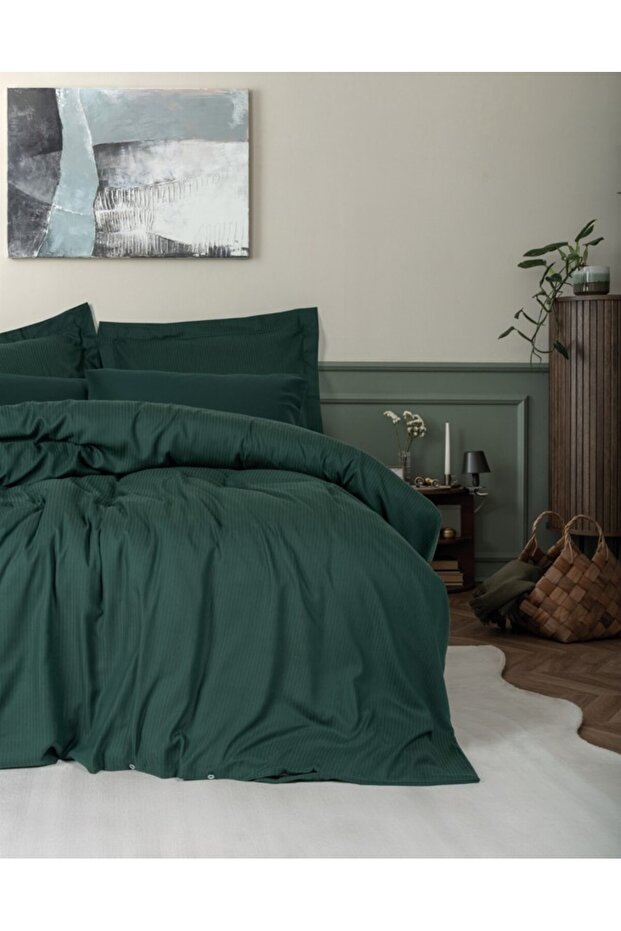 Double Duvet Cover Set Tensel Craft Petrol