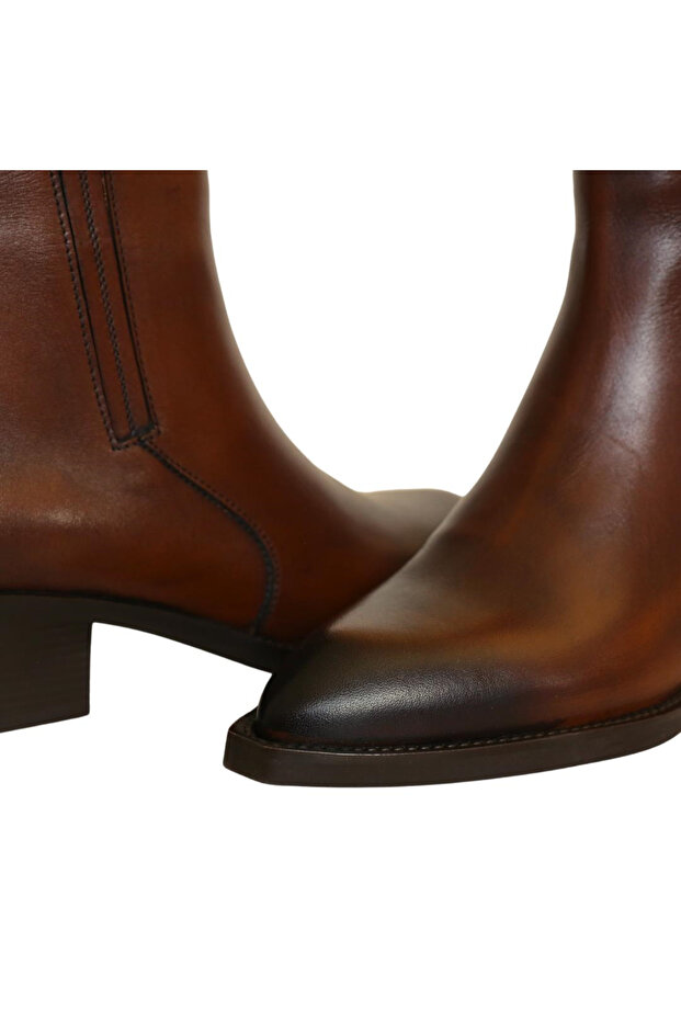 Taba Deri Kadın Western Bot - 5