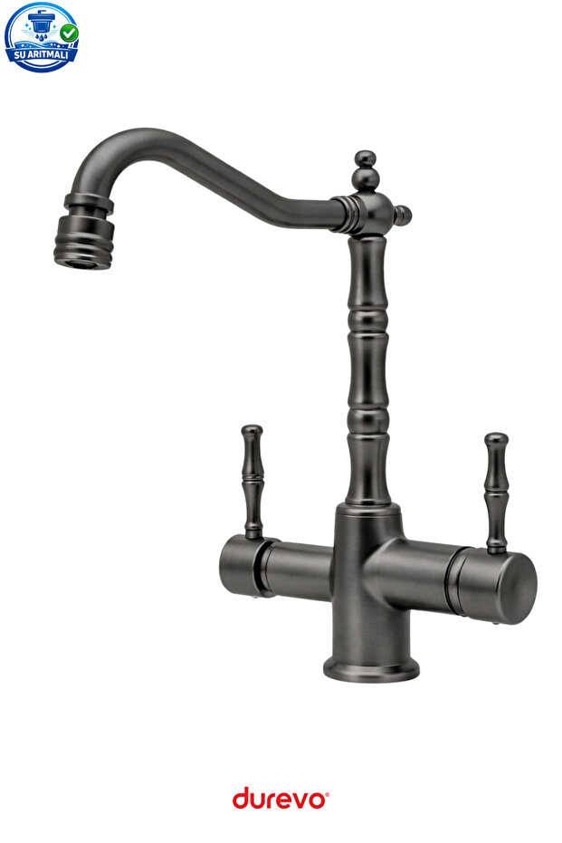 Su Aritmali Rustic Vintage Kitchen Faucet Zen Design - Swivel Head Feature - Slim Elegant Handle