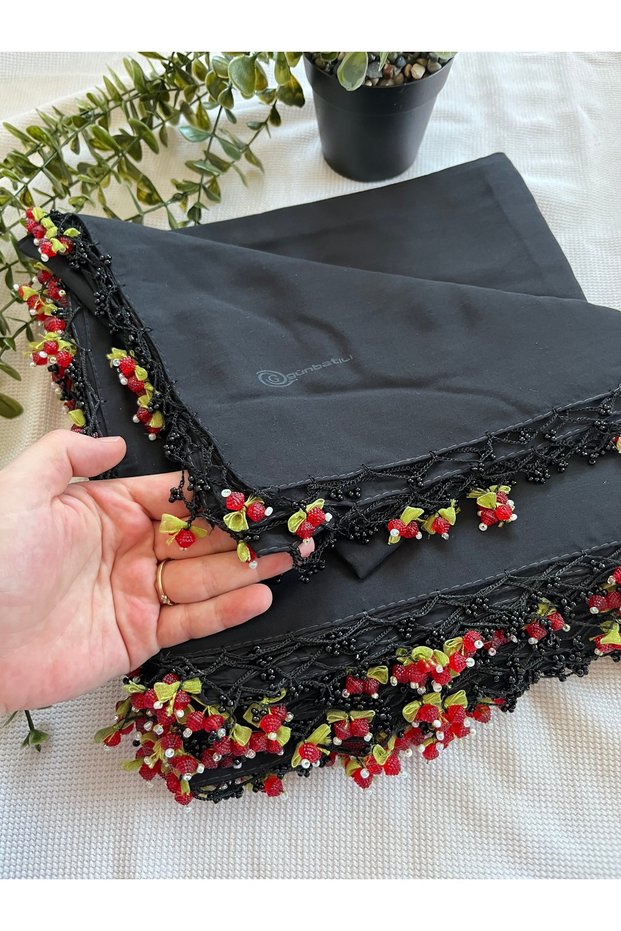 Handcrafted Cherry Beaded Writing