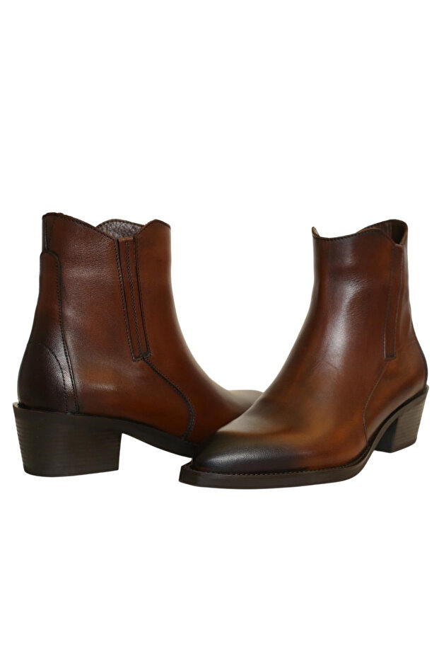 Taba Deri Kadın Western Bot - 4