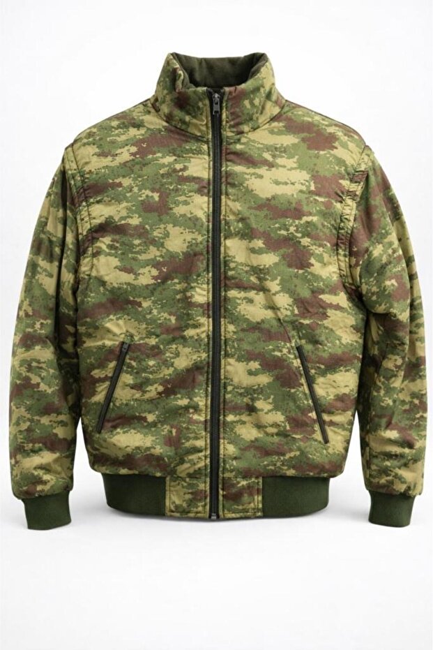Camouflage Lightweight Men's Pilot Jacket with Detachable Sleeves