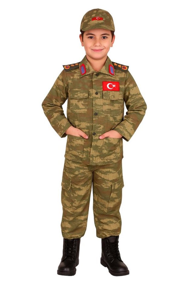 Children's Brown Soldier Costume Kids Soldier Outfit Brown Age 4
