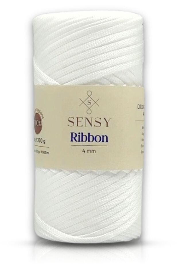200g Premium Polyester Ribbon - White Macrame Thread - 1