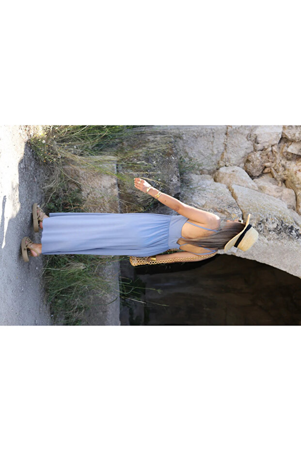 İndigo İp Askılı Süprem Tulum - 1