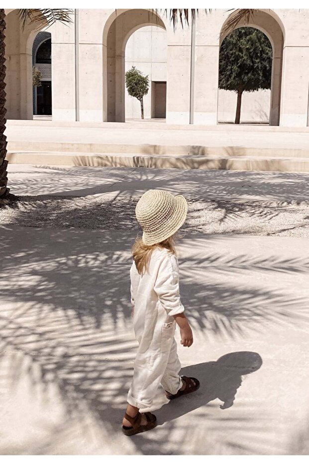 Flamlı Müslin Mevsimlik Tulum Naturel - 1