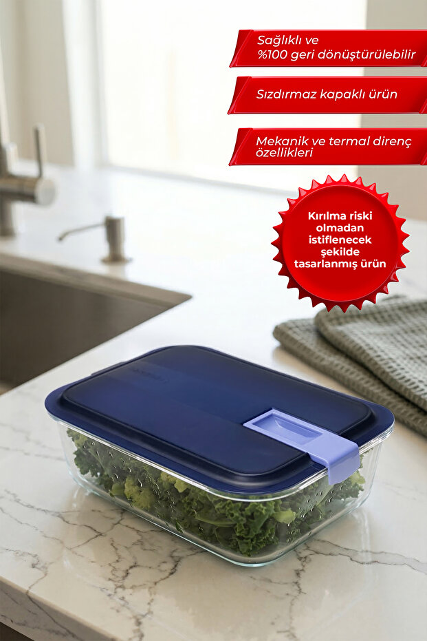 Luminarc Temp Easy Box Rectangular 197 Cc Blue Lid - 1