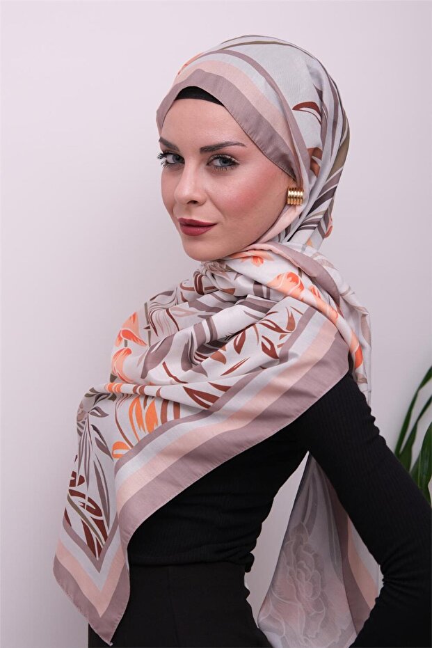 Vibrant Floral Patterned Digital Soft Shawl