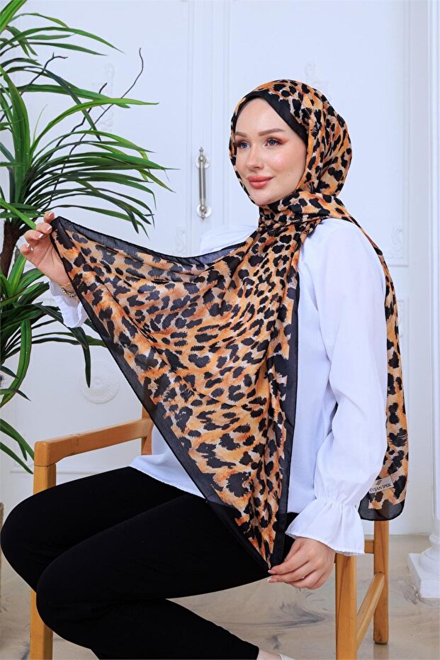 Leopard Patterned Digital Soft Shawl - 8